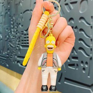 HOMER SIMPSONS Keychain 3D Silicone Pendant Accessories for Backpack, Purse, Han